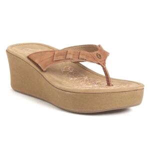 OluKai Pale Lio Platform Flip Flop Sandal Tan Women's 11